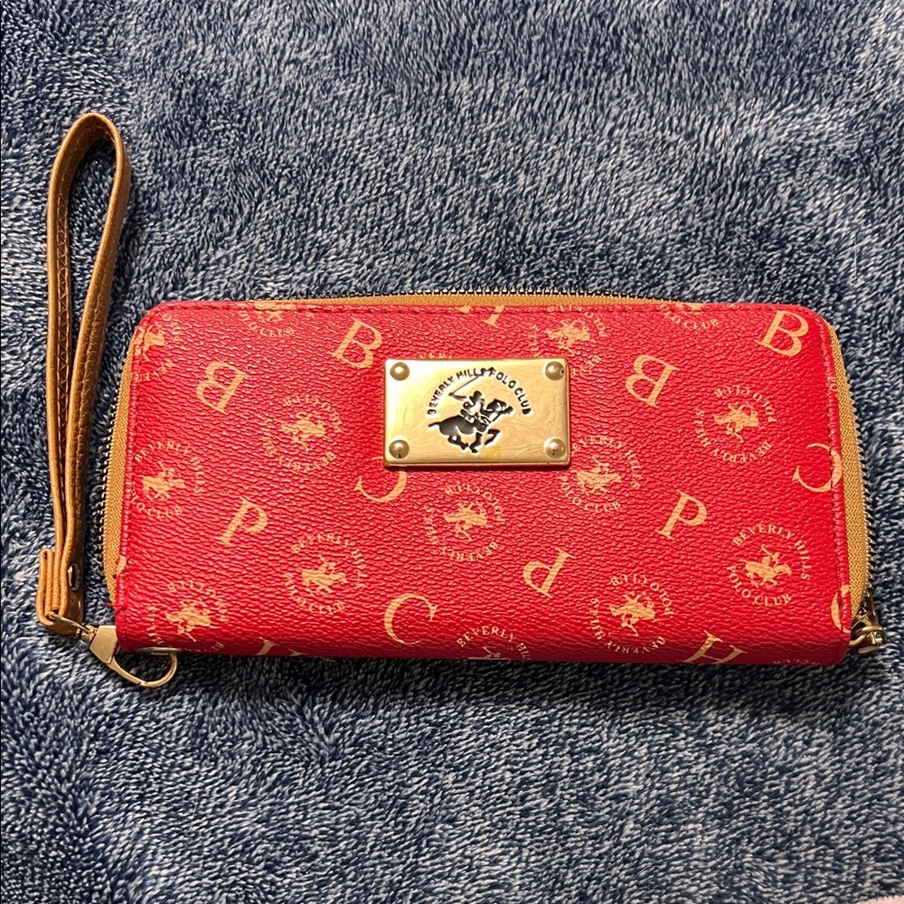 Beverly Hills Polo Club Red Wristlet Wallet
